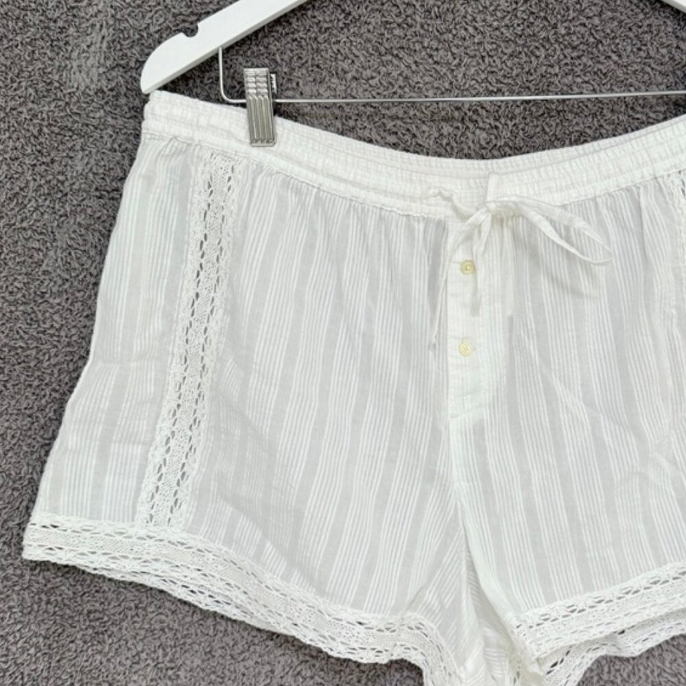 GAP Broderie Eyelet Lace White Cotton Sleep / Loungewear Short Large